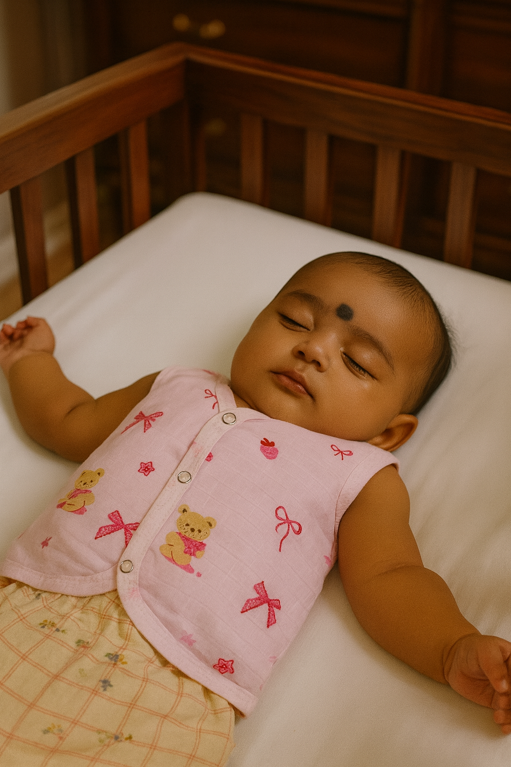 Muslin Sleeveless Jhablas set of 3 age - 0 to 3 months