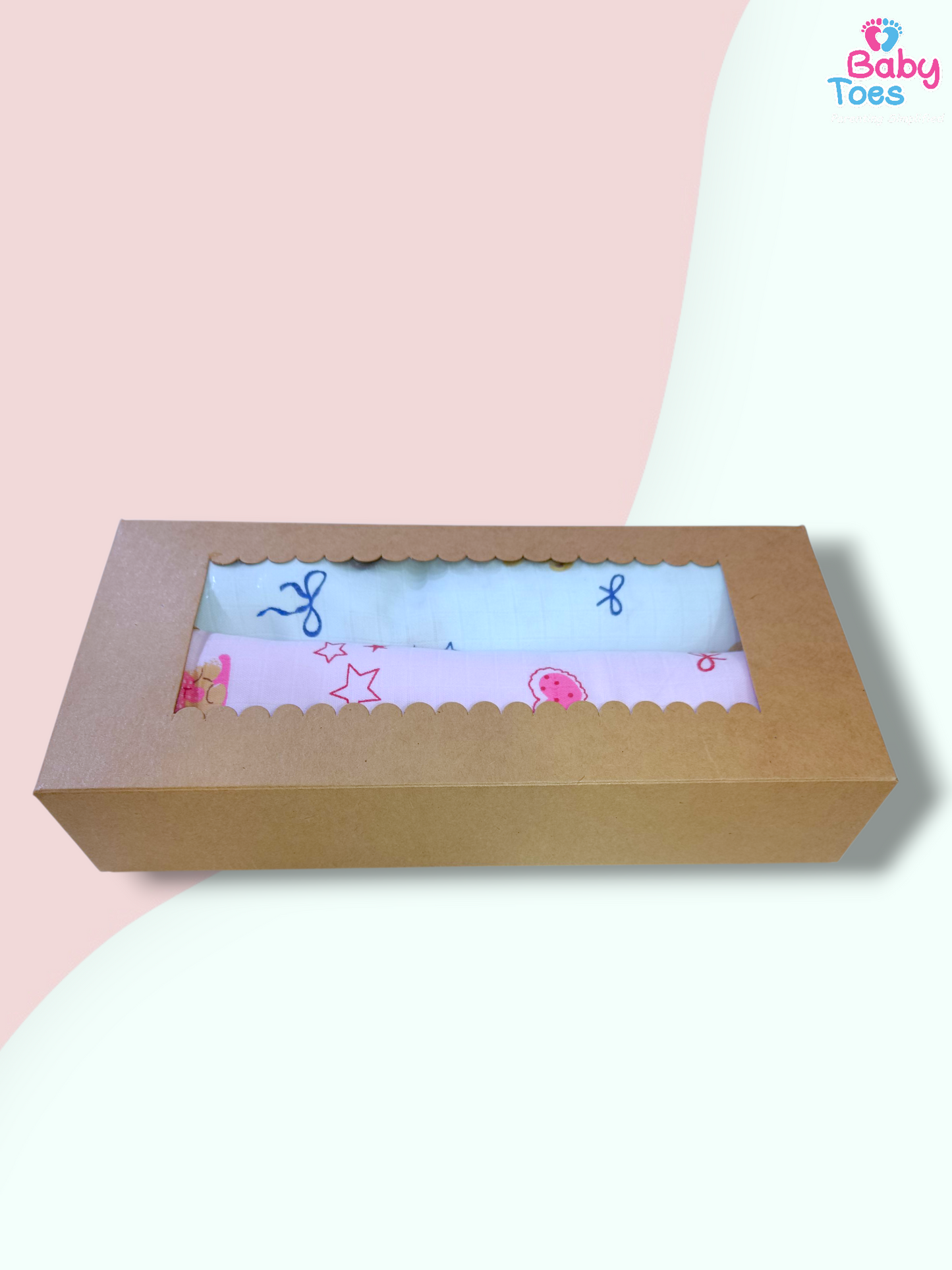 Muslin Swaddle pack of 2 Blue/Pink 110*110 CM