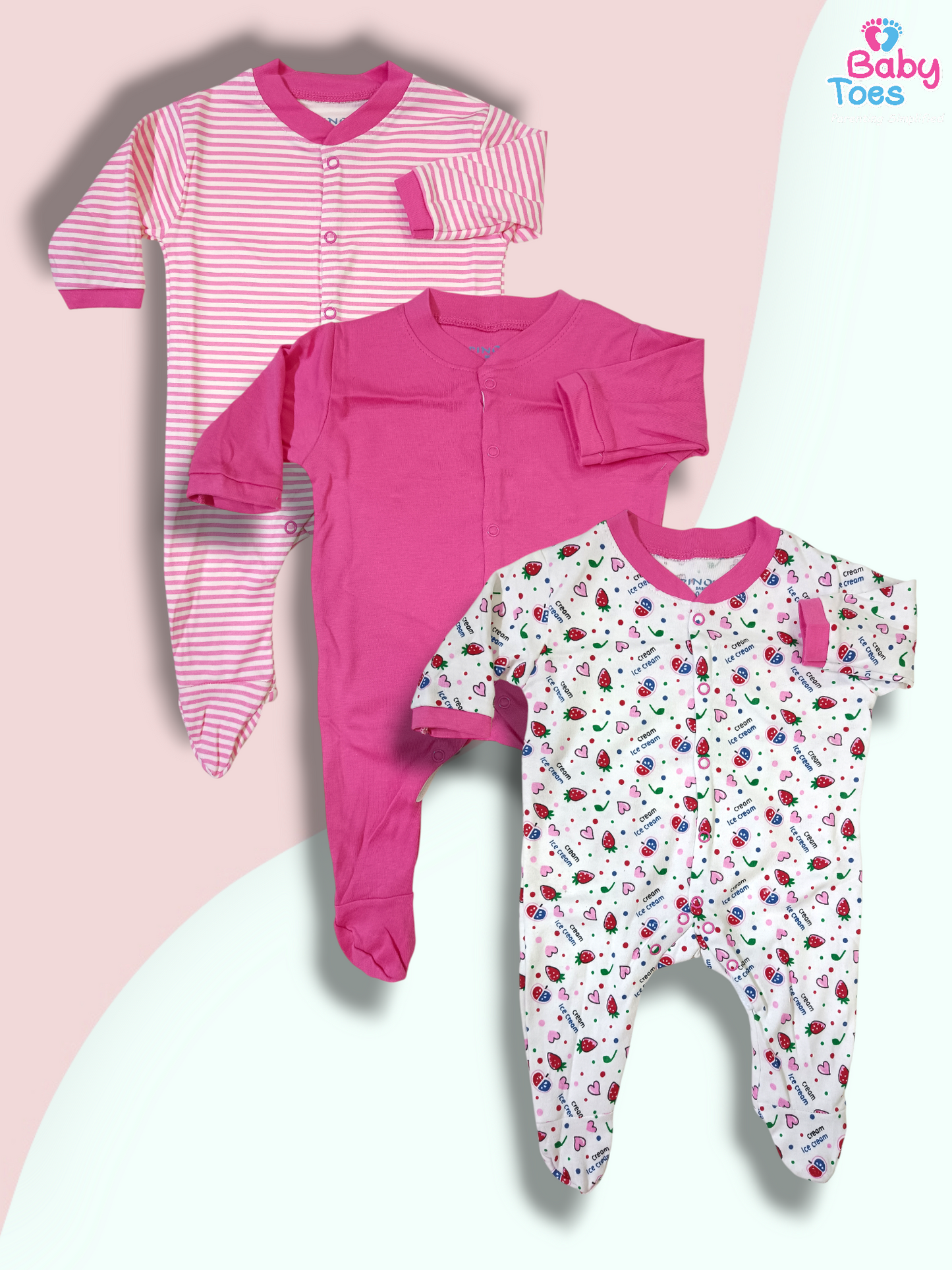 Rompers/ Jumpsuit 0 to 3 month Set of 3 Rompers