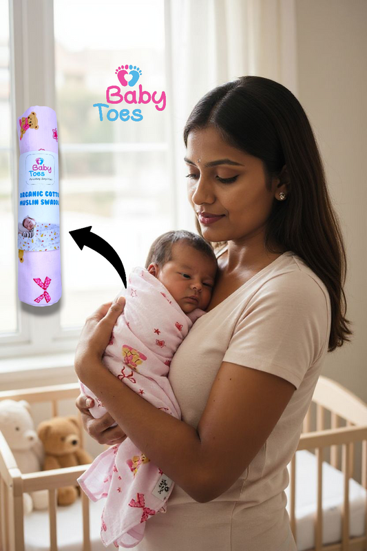 Muslin Swaddle pack of 2 Blue/Pink 110*110 CM