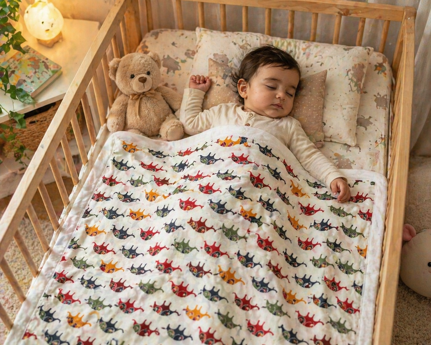 Premium  Cotton 3 Layer Blanket upto 2 Years 42x36 in.