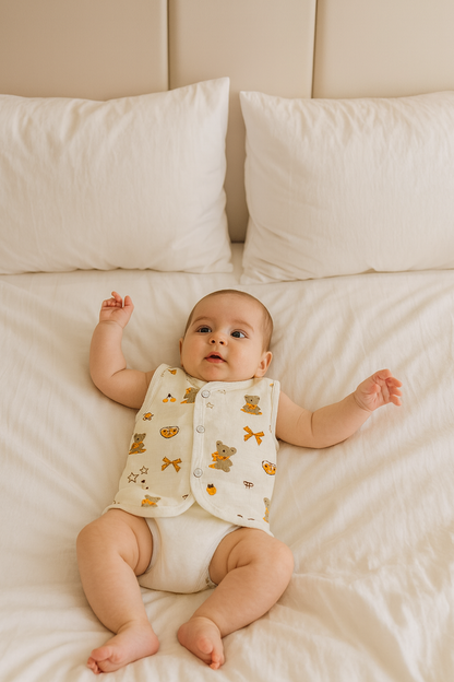 Muslin Front Open Jhablas & Nappies 3 Sets.