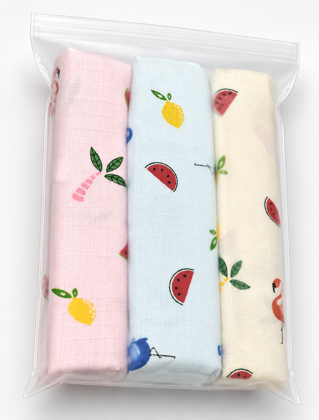 Premium Muslin Organic Cotton Swaddle set of 3  110x110CM