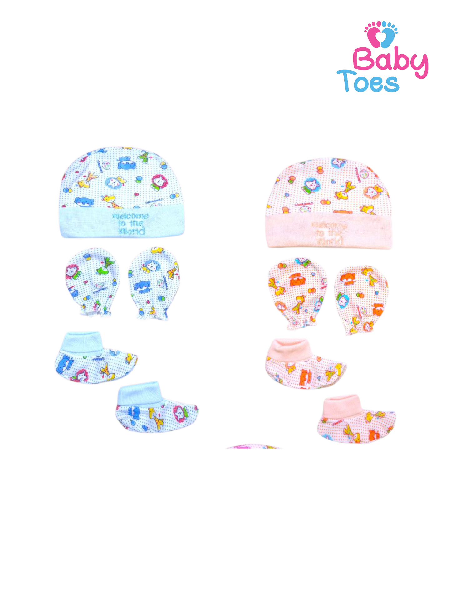 Baby Toes Cap Set for Winter / 4 Sets -  (ASSORTED PRINTS)
