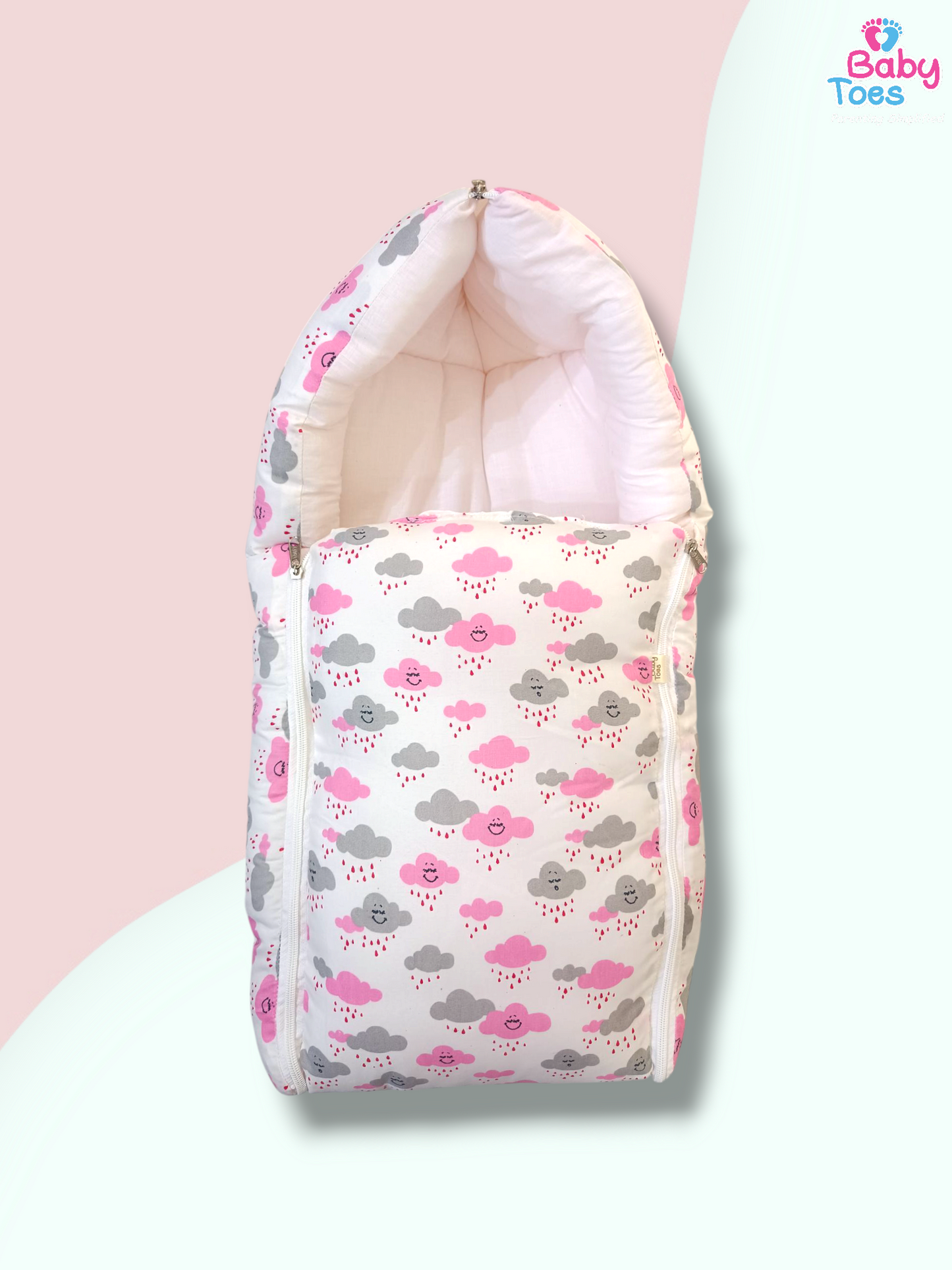 Baby Toes Sleeping Bag/ Carry Nest, Print - Cloud