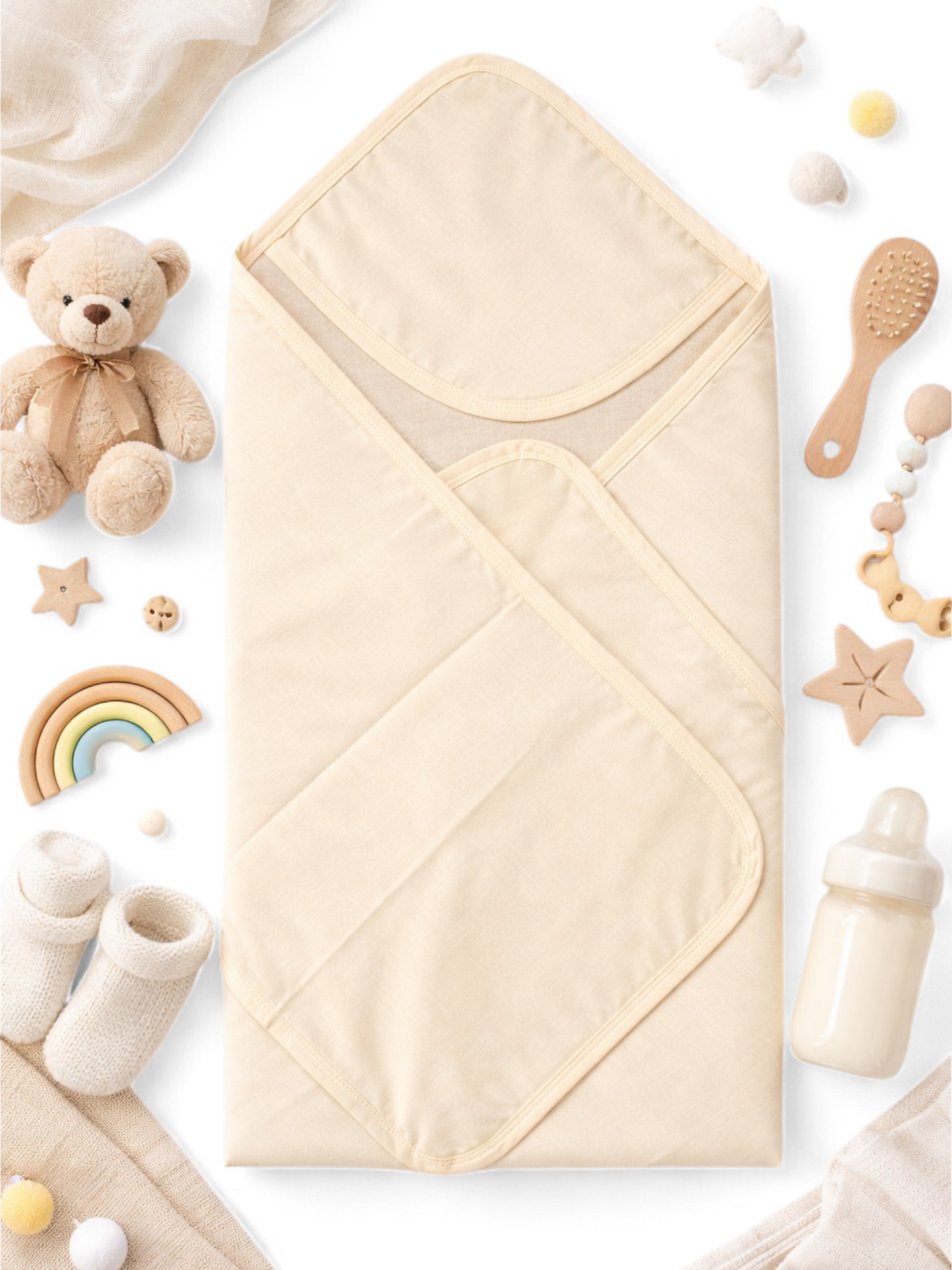 Baby Hooded Blanket/ Towel ( Cambric Cotton) Single Layer