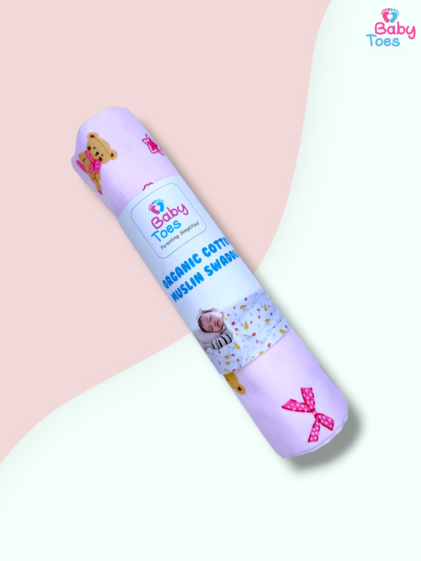 Premium Muslin Organic Cotton Swaddle set of 3  110x110CM