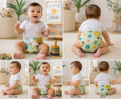 Baby Cloth Diaper Soft Cotton Dry Feel Langot Adjustable upto 0 to 6 Months with