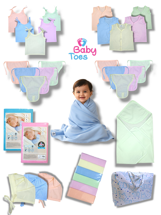 34 Pc Cambric Cotton Hospital Bag / Pure Cotton For Summer