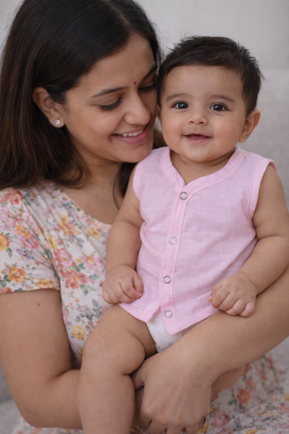 Cotton Sleeveless Jhablas (Bandi)  / Solid Colours / 0 to 3 Months / Suitable for Summers/  Set of 5