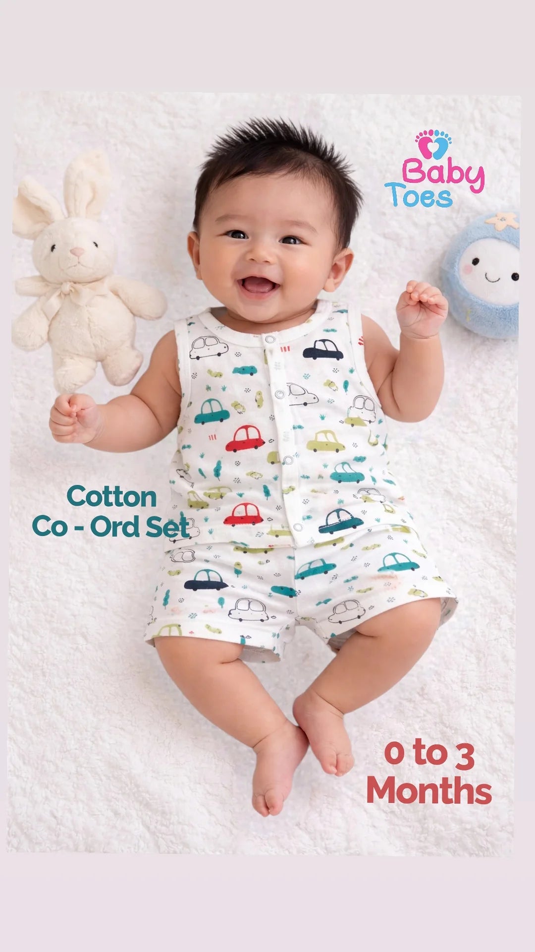 Cotton Co-Ord Set. 0 to 3 Months