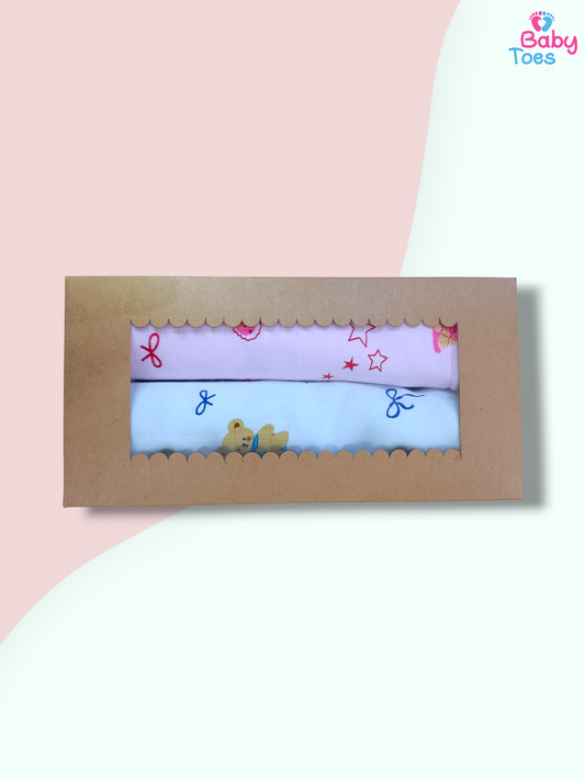 Muslin Swaddle pack of 2 Blue/Pink 110*110 CM