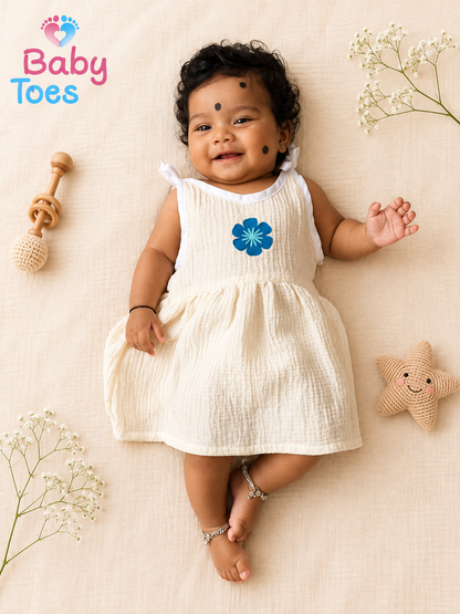 Crinkled Muslin Frocks sizes - 0 to 12 months.
