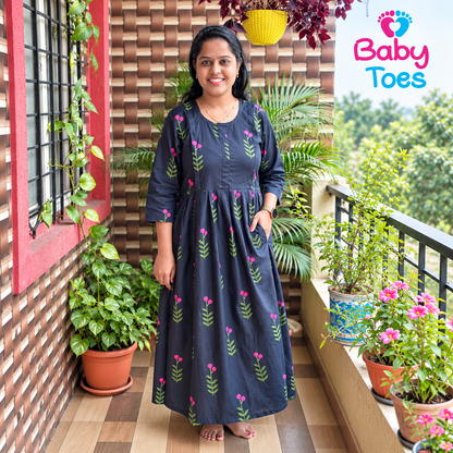 Feeding Kurti L to 2 XL Pure Cotton Black