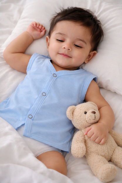 Cotton Sleeveless Jhablas (Bandi)  / Solid Colours / 0 to 3 Months / Suitable for Summers/  Set of 5