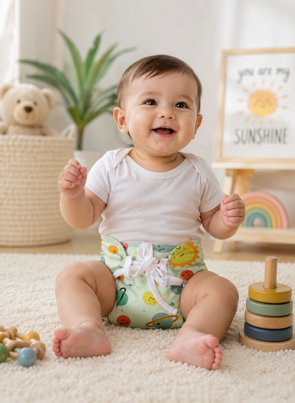 Baby Cloth Diaper Soft Cotton Dry Feel Langot Adjustable upto 0 to 6 Months with